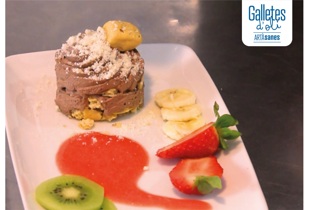 Mousse de xocolata amb base de crocant de Galletes ARTÀsanes de Pipes de Gira-sol